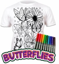 Marškinėliai „Splat Planet“ drugeliai Prekės kodas SP70297 Vaikiški marškinėliai su flomasteriais