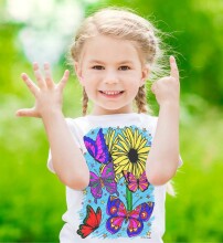 Splat Planet T-Shirt Butterflies Art.SP70297 Детская футболка с фломастерами