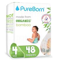 Pureborn  Organic Bamboo Art.121313 Ekoloģiskās pamperi 4 izmērs, 7-12 kg