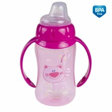 CANPOL BABIES CUTE ANIMALS Art.56/512 Pink training cup with silicone tip 6m+