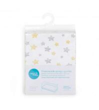 Palags jersī ar gumiju YELLOW STARS 120x60 cm CEBA BABY (823)