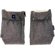 Ratiņu cimdi-mufta (divdaļīgie) ar aitas vilnu MELANGE GREY Womar M-068