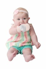 MUNCH BABY teething mitten Pastel Pink Hearts MM07PH
