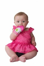 MUNCH BABY dantukų pirštinė Rožiniai taškeliai MM05P