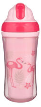 CANPOL BABIES sport cup with silicone straw Flamingo 260ml, 74/050