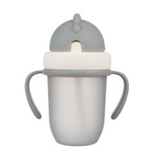 CANPOL BABIES cup with silicone flip-top straw 210ml Matt, grey 9m+, 56/522_grey