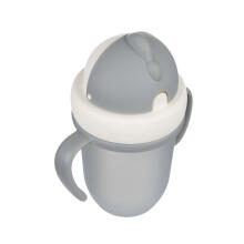CANPOL BABIES cup with silicone flip-top straw 210ml Matt, grey 9m+, 56/522_grey
