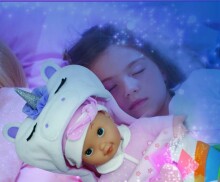 BAMBOLINA bērna lelle ar guļammaisu, ar gaismiņām un melodiju, FB375