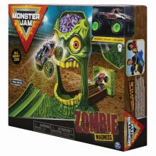 MONSTER JAM trase trikiem ar automašīnu 1:64 Basic Stunt, 6045029