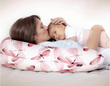 „La Bebe ™“ RICH medvilnės slaugos motinystės pagalvė. Art. 17713 „Nature Deco“ pasaga (pasaga) kūdikiui maitinti, miegoti, pasaga nėščioms moterims 30x175 cm