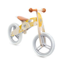 KinderKraft'21 Runner Natural Yellow Art.KRRUNN00YEL0000  Детский велосипед/бегунок с деревянной рамой