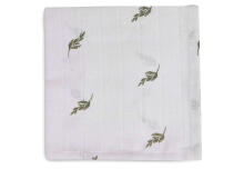 La bebe™ Muslin Mouth Cloth Stripe & Olive Leaf Green GOTS Art.537-848-66094