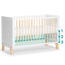 Kinder Kraft Nico  Art.KFNICO0MWHT0000 White  Wooden cot 120x60cm