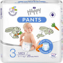 Happy Pants Midi Art.BB-055-MU26-001 Bērnu biksītes 3 izmērs no 6-11kg, 26gab.