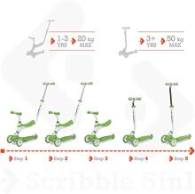 Mondo Scribble 5 in 1 Scooter Art.28574  Green