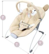 Momi Bouncer Glossy Bear Art.131975  Стильный детский шезлонг с музыкой и вибрацией