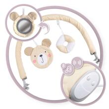 Momi Bouncer Glossy Bear Art.131975  Стильный детский шезлонг с музыкой и вибрацией