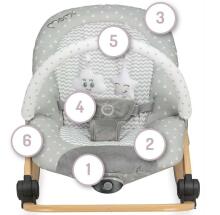 Momi Lumiwood Bouncer  Art.131977 Flower Стильный детский шезлонг