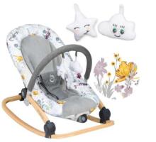 Momi Lumiwood Bouncer  Art.131977 Flower Стильный детский шезлонг