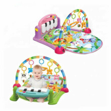 TLC Baby Piano Gym Mat  Art.T20306 Pink  Детский развивающий коврик с пианино и дугой с подвесками, со звуком