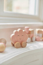 Jollein Wooden Toy Car Art.112-001-66025 Pink  Детская деревянная игрушка на колёсиках