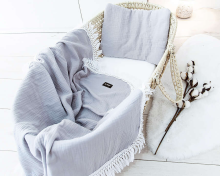 La bebe™ Muslin Blanket Art.132913 Grey Bērnu augstākās kvalitātes muslina sedziņa/plēdiņš