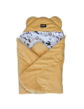La bebe™ Swaddle Velur+Cotton 90x90 Art.133708 Yellow, 90x90 cm