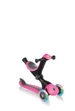 Globber Go Up Deluxe Lights Art.646-106 Deep Pink Самокат-велобег 4 в 1