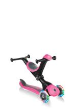 Globber Go Up Deluxe Lights Art.646-106 Deep Pink Самокат-велобег 4 в 1