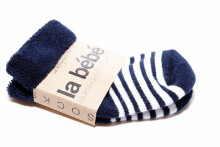 La bebe™ Natural Eco Cotton Baby Socks Art. 134613 Beige-Grey Натуральные хлопковые носочки для новорожденного  [made in Estonia]