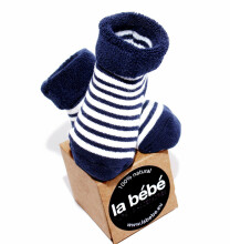 La bebe™ Natural Eco Cotton Baby Socks Art. 134613 Beige-Grey Dabīgas kokvilnas mazuļu zeķītes/zekes [made in Estonia]