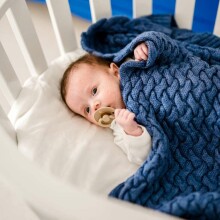 La Millou Merino Wool Blanket  Art.135503 Teal  Детское одеяло из 100% мерино шерсти ,85x85см