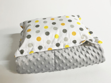 La bebe™ Minky+Cotton Set 100x75/40x25 Art.137580 Color Dots Velvet Blanket+pillow