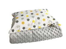 La bebe™ Minky+Cotton Set 100x75/40x25 Art.137580 Color Dots Velvet Blanket+pillow