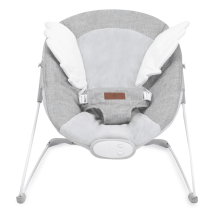 Momi Bouncer Tuli  Art.BULE00021 Wings Grey   Стильный детский шезлонг с музыкой и вибрацией