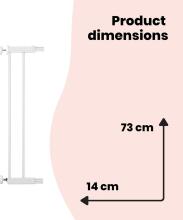 Safety 1 Easy Close Metal plus White  drošības vārtu pagarinājums 14 cm,