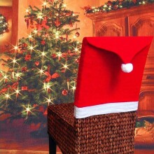 Dekorācija krēsliem - Ziemassvētku cepure, 6gab