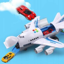 Lidmašīna ar konveijeru + 2 rotaļu automašīnas