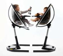 Mima Moon Art.H104RH-BL-W-SH101-BB Black/Black Детский стульчик для кормления 2in1