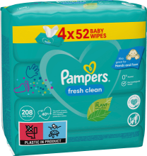 Pampers Sensitive Art.2T1954 mitrās salvetes,52x4 gab
