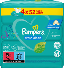 Pampers Sensitive Art.2T1954 mitrās salvetes,52x4 gab