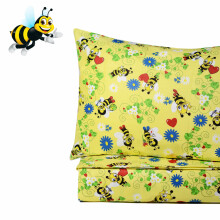 UR Kids Bedding Art.141301 Bee  Kokvilnas gultas veļas komplekts no 3 daļam