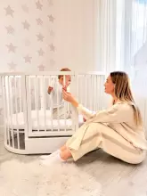 La Bebe™ Bed Kotto Olin 9 in 1 Art.141419 White Multifunctional wooden 9-in-1 transforming crib