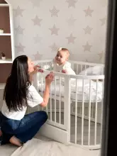 La Bebe™ Bed Kotto Olin 9 in 1 Art.141419 White Multifunctional wooden 9-in-1 transforming crib