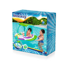 BESTWAY Space Splash bērnu laiva ar aizsardzību pret sauli, 1,07 m x 1,12 m, 34149