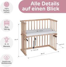 Babybay Mini Cot Art.142058 Bērnu kokā gultiņa