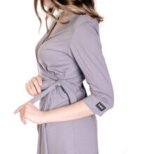 La Bebe™ Nursing Cotton Dress Donna Art.142855 Gray Maternity Nursing Dress