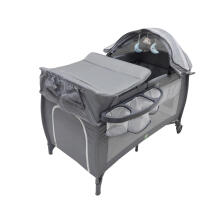 Multifunctional Travel Cot with Changing Table Art. 608159, up to 15 kg, Grey