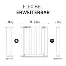 HAUCK drošības vārti priekš kāpnēm AUTOCLOSE, 75-80 cm, white, 597439