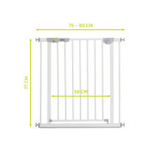 HAUCK drošības vārti priekš kāpnēm AUTOCLOSE 'n STOP 2, 75-80 cm, white, 59734
